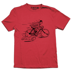 Tintin and Snowy Bike T-Shirt Red