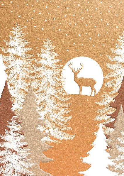 Deer in Moonlight Christmas Card