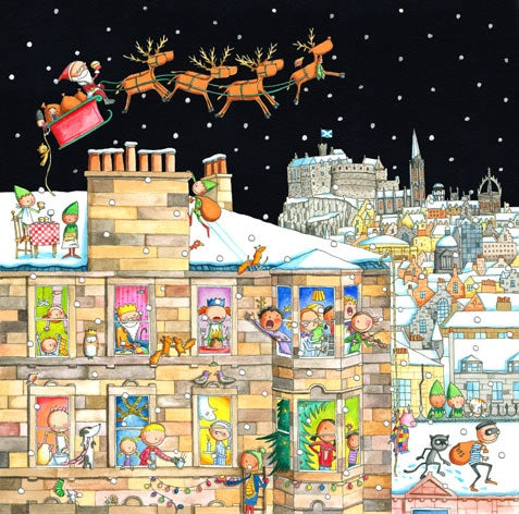 An Edinburgh Tenement at Christmas Pack of 6 Chirstmas Cards