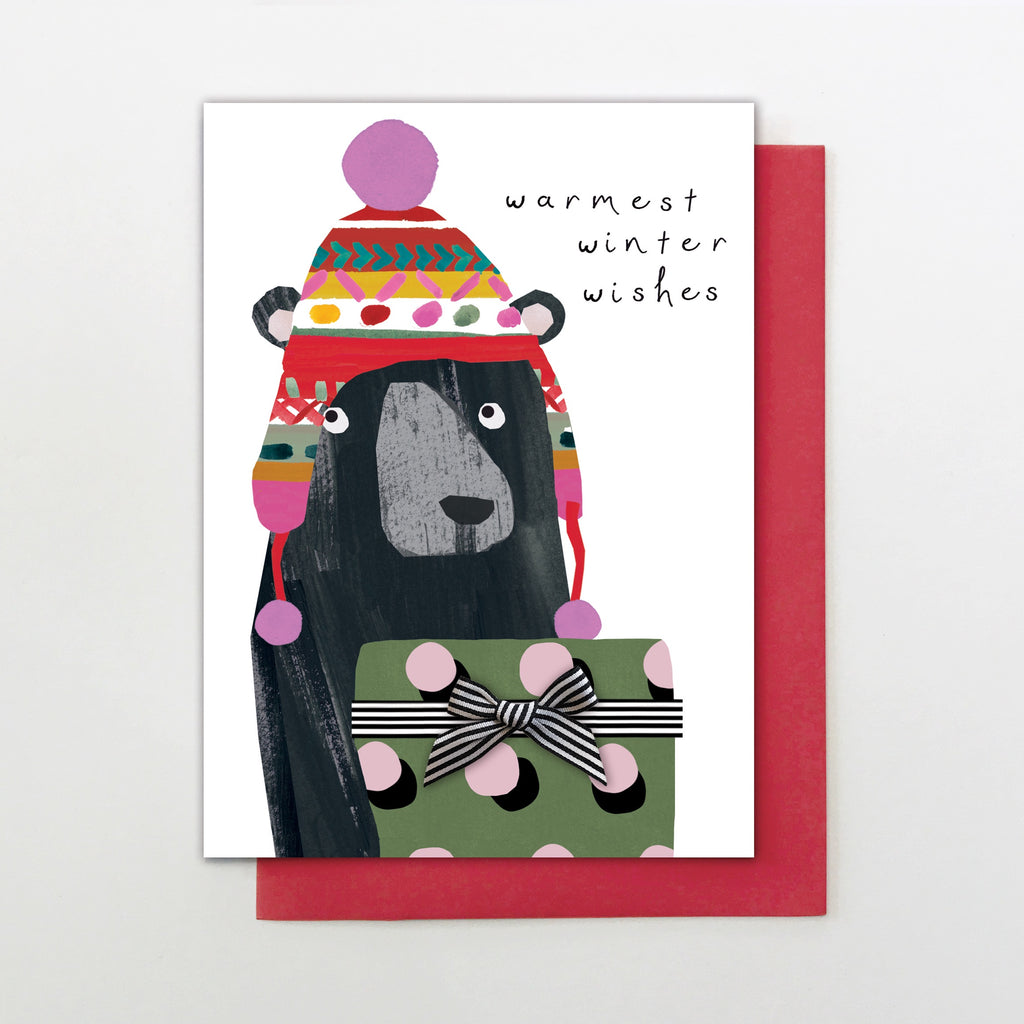Warmest Winter Wishes Bear Christmas Card