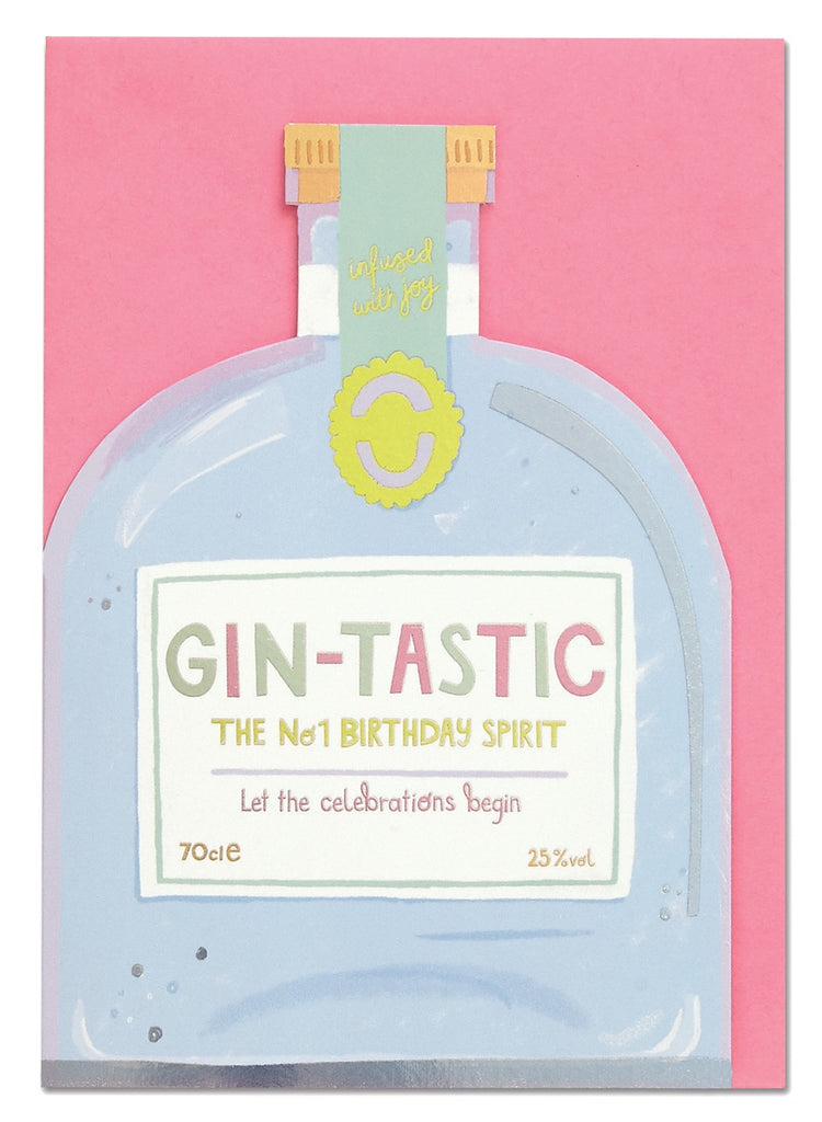 Gin-Tastic Birthday Spirit Cut Out Card
