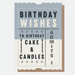 Birthday Cake And Candles Ticket Card