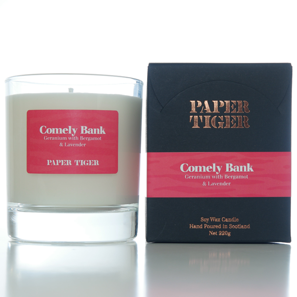 Paper Tiger Comely Bank Geranium with Bergamot & Lavender Large Candle