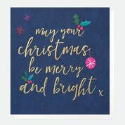Merry and Bright Christmas Navy Pack of 5 Cards