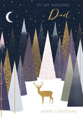 Deer In The Trees Amazing Dad Christmas Card