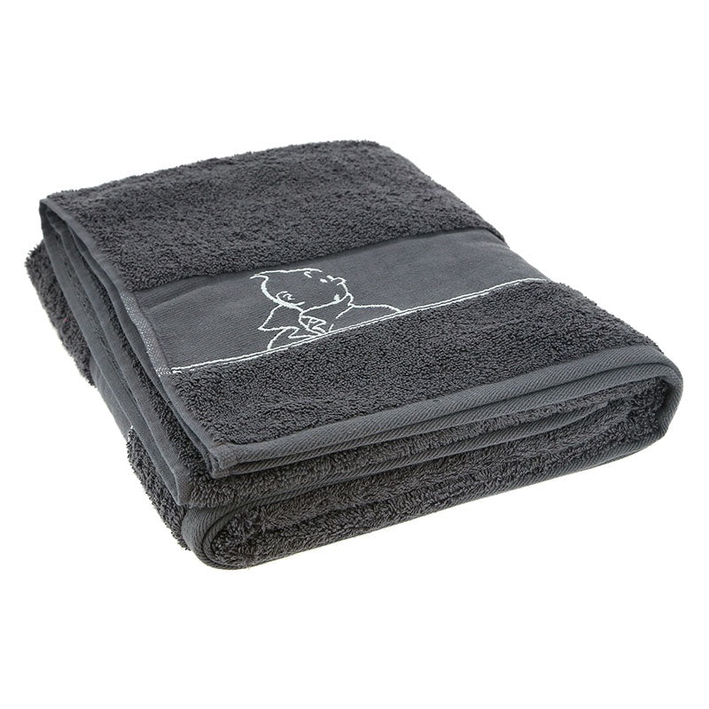 Grey Tintin Bath Towel