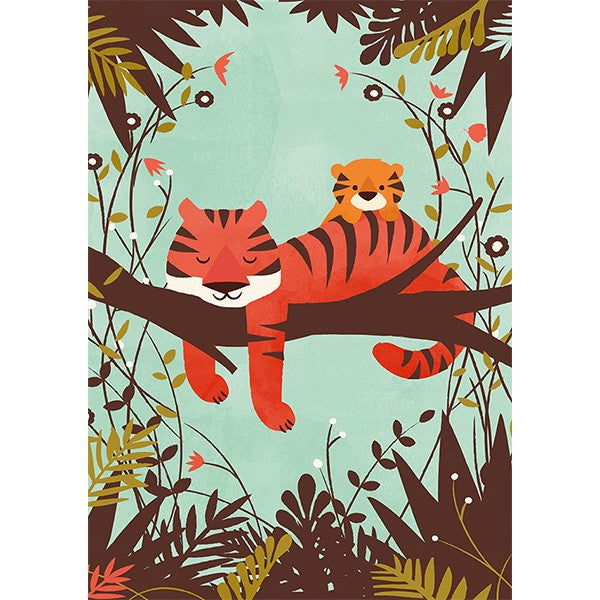 Sleeping Tiger and Cub Card