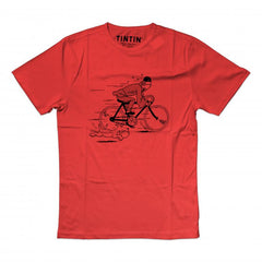 Tintin and Snowy Bike Kids T-Shirt Red