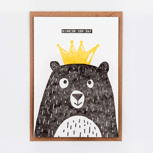 King of the Day Bear Postcard
