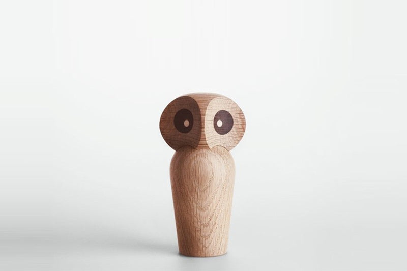 Small Natural Wooden Owl