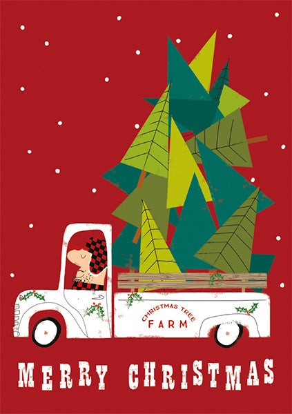 Tree on Truck Christmas Card