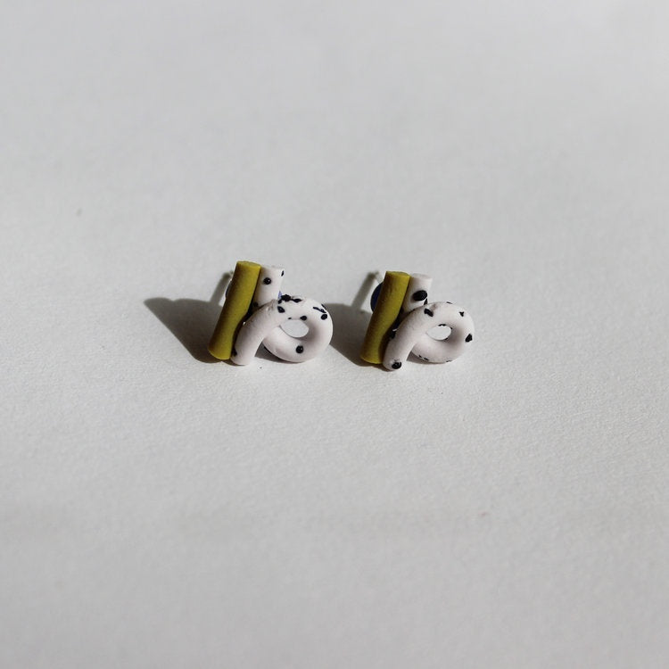 Grey and Olive Loop Studs
