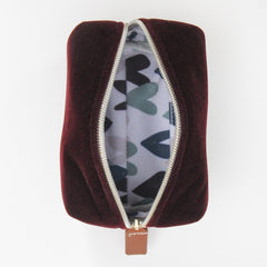 Aubergine Velvet Mini Cosmetic Bag