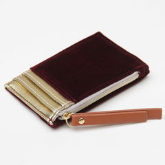 Aubergine Velvet Cardholder Coin Purse
