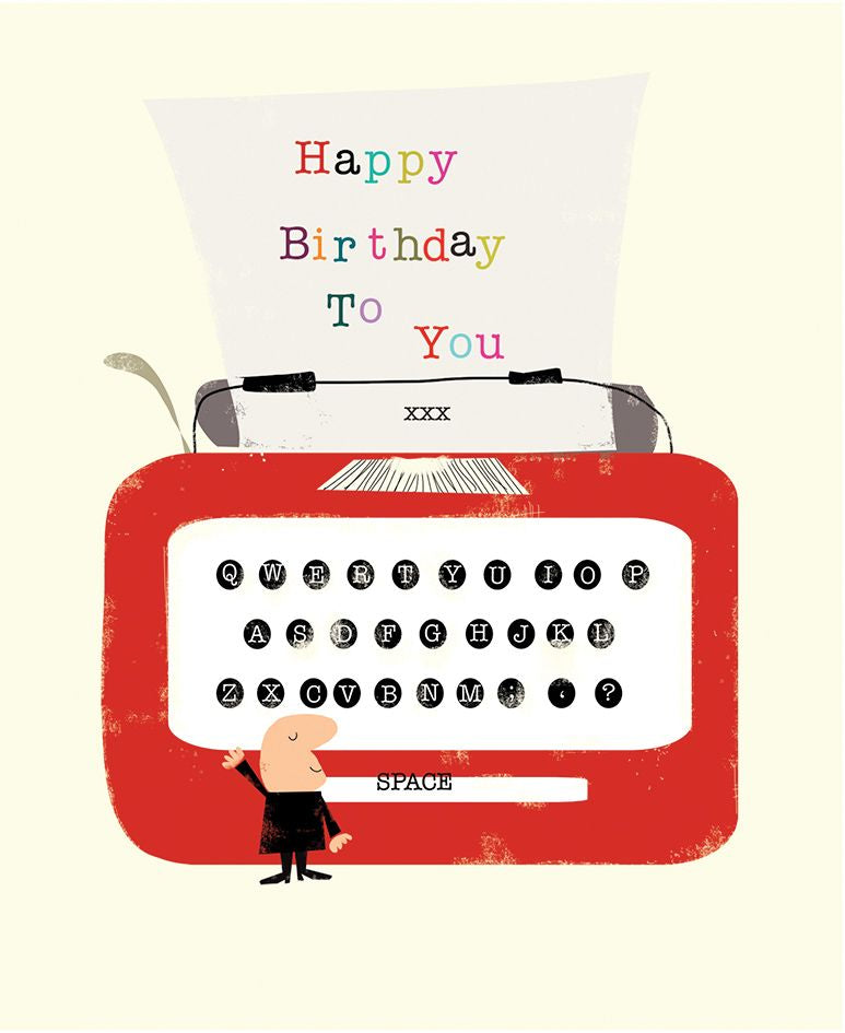 Happy Birthday to You Typewriter Card