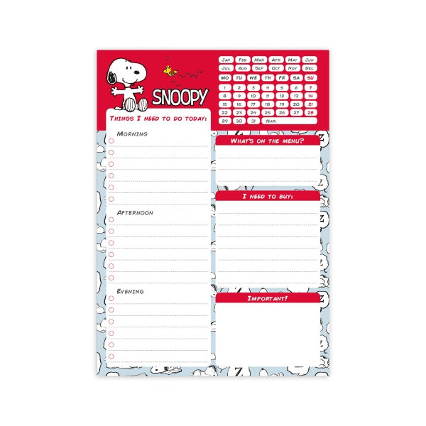 Snoopy Rebel With Paws Daily Planner Notepad