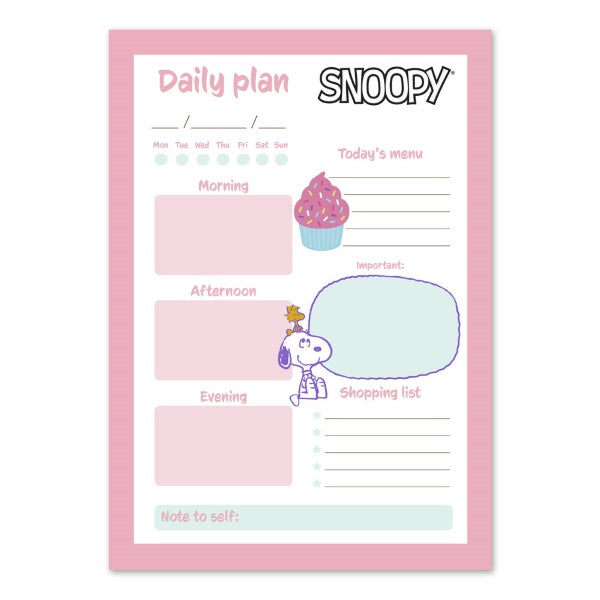Snoopy Themed Daily Routine Snoopy Daily Planner Notepad Pink - Paper Tiger