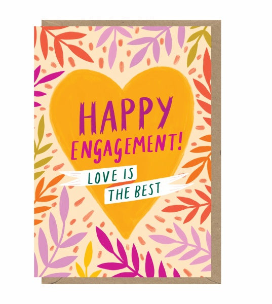 Engagement Orange Heart Card