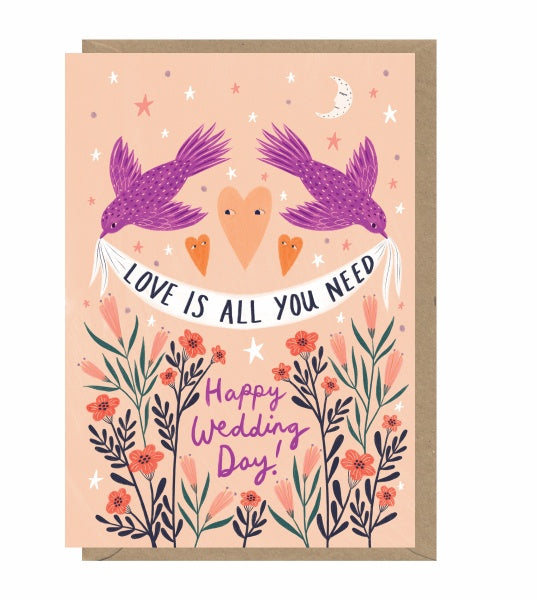 Happy Wedding Day Birds Card