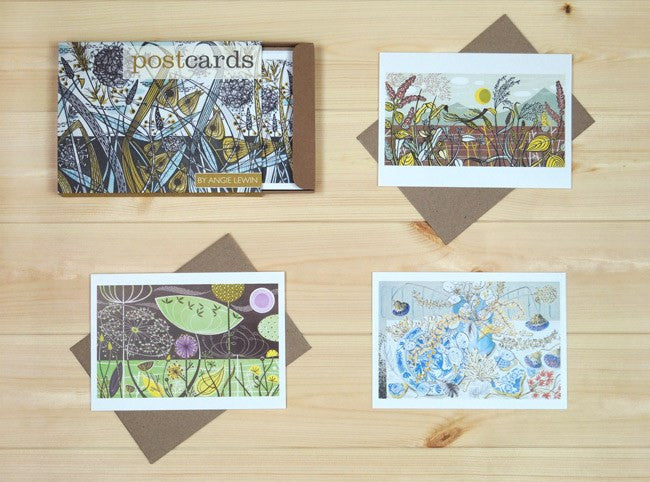 Box of 12 Angie Lewin Prints Postcards