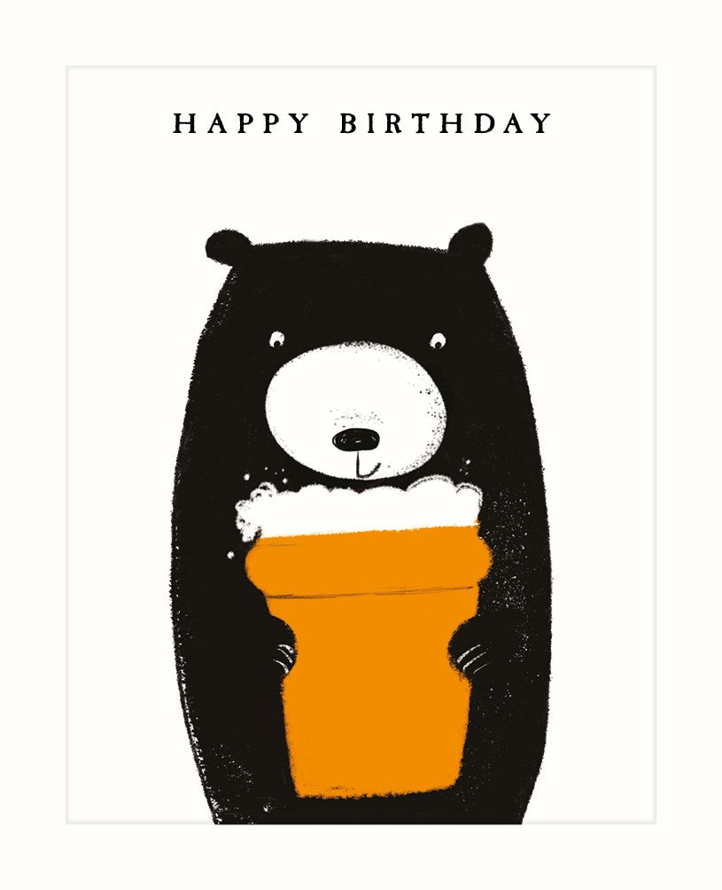 Bear and Pint Birthday Card