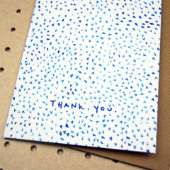 Mini Blue Hearts Thank You Card