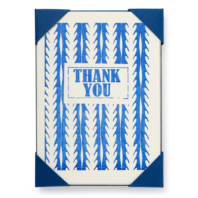 Thank You Blue and White Pattern Pack of 5 Cards