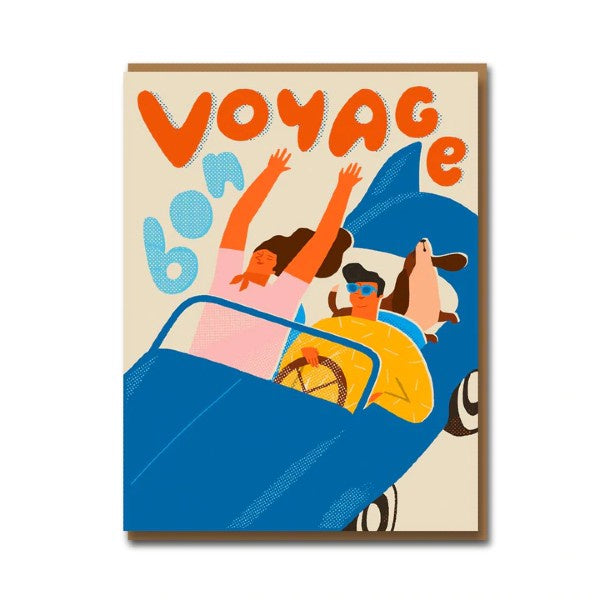 Bon Voyage Blue Car Card