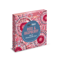 Coco Pzazz Vegan Rose and Raspberry Dark Chocolate Bar