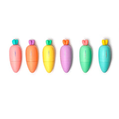 Carrate Team Carrot Pack of 6 Mini Highlighters