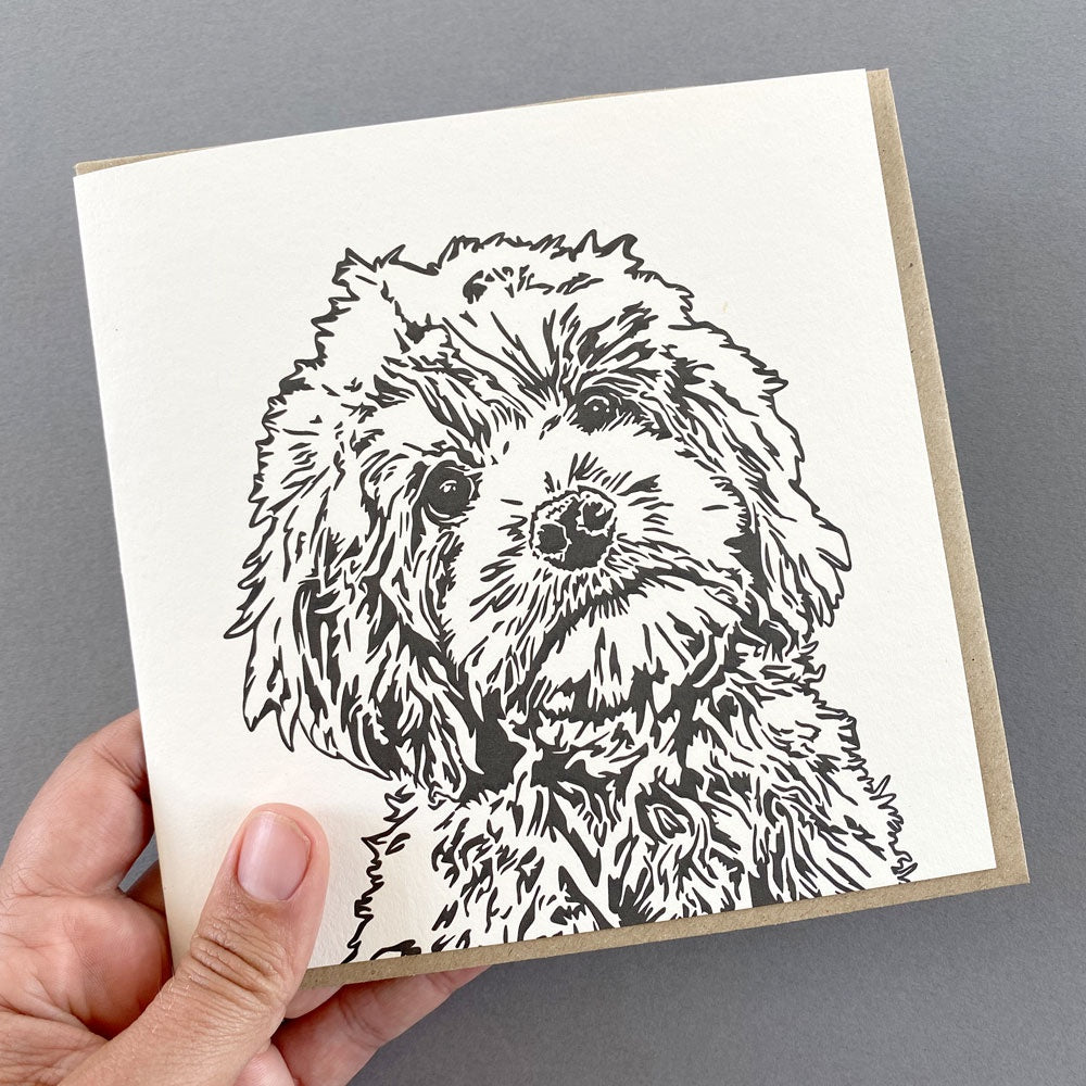 Cockapoo Big Dog Letterpress Card