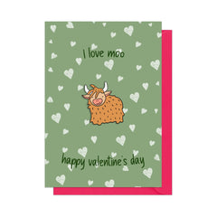 Highland Cow Pin Badge Valentine's Card