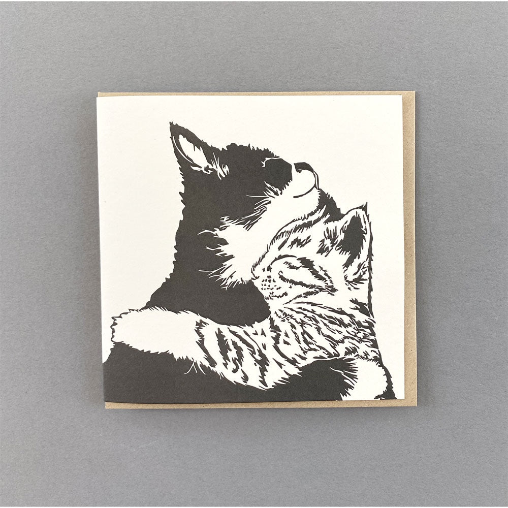 Cuddle Time Cats Letterpress Card