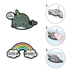 Cutie Set of 2 Metal Stickers - Good Vibes