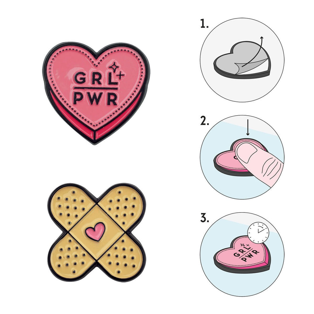 Cutie Set of 2 Metal Stickers - Grl Pwr