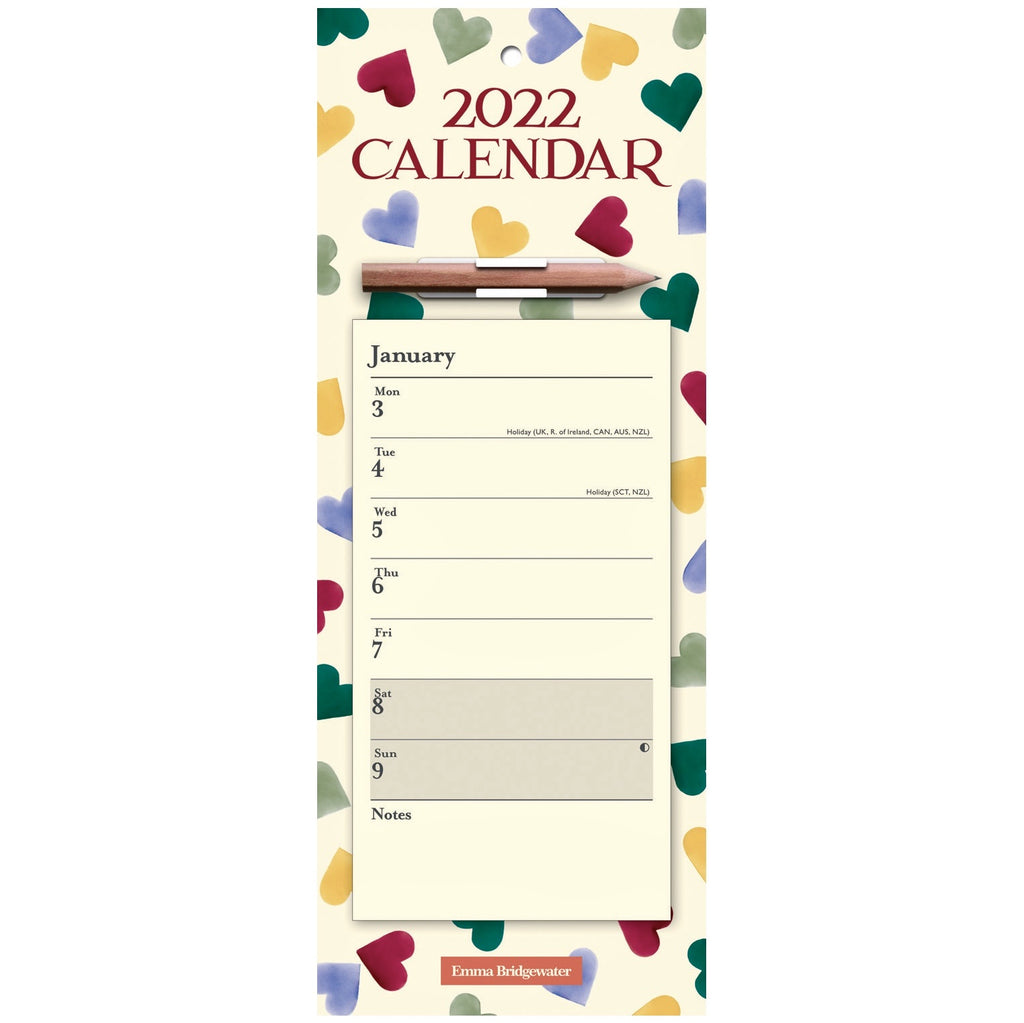 2022 Emma Bridgewater Polka Hearts Magnetic Calendar