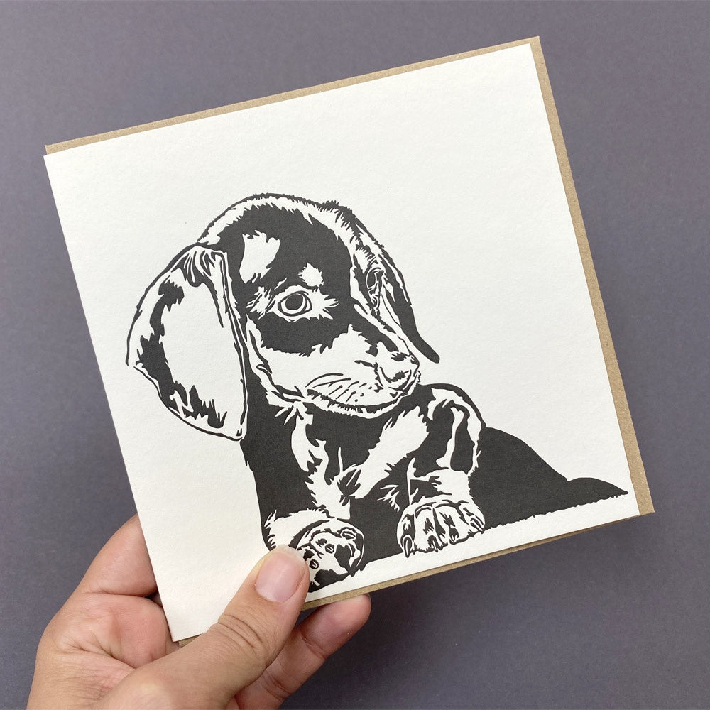 Dachshund Big Dog Letterpress Card