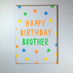 Happy Birthday Brother Stars Card