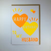 Happy Birthday To My Husband Hearts Card