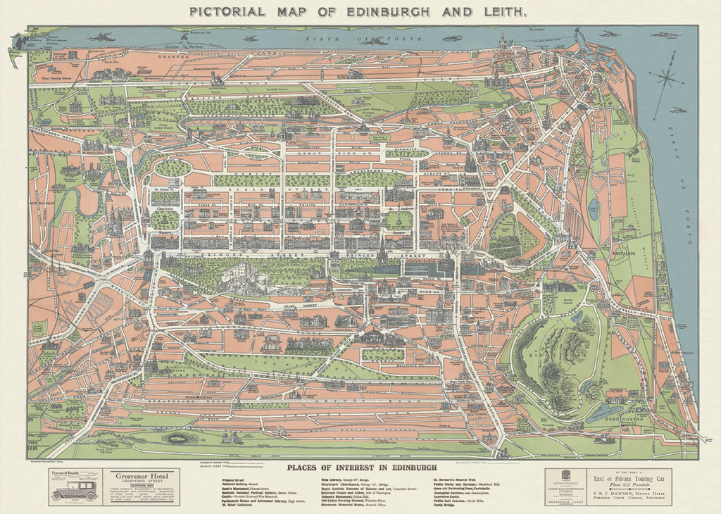 Edinburgh and Leith Map Sheet Wrap