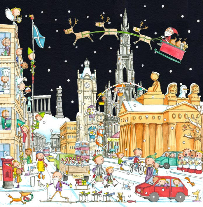 Looking East Along Princes Street Pack of 6 Christmas Cards