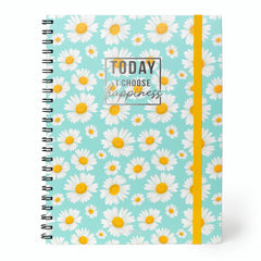 Floral I Choose Happiness 3-in-1 A4 Spiral Bound Notebook