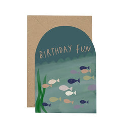 Birthday Fun Fishes Curved Card