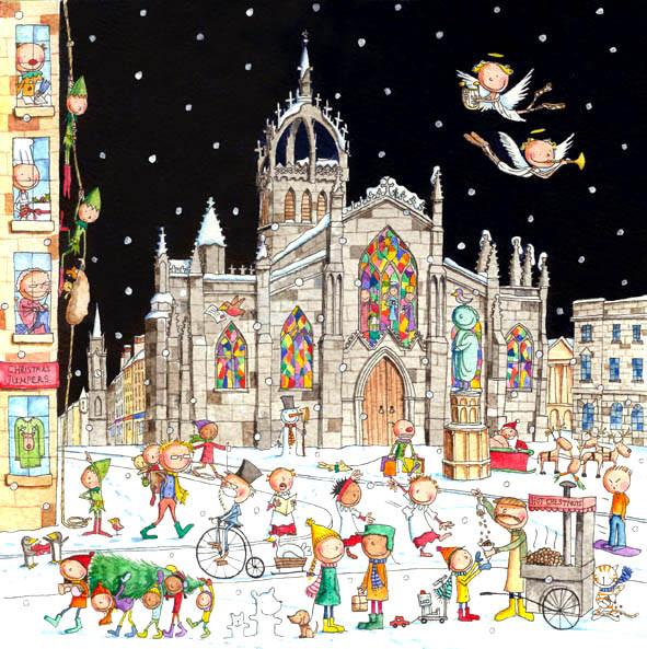 A View of St Giles Cathedral Pack of 6 Christmas Cards