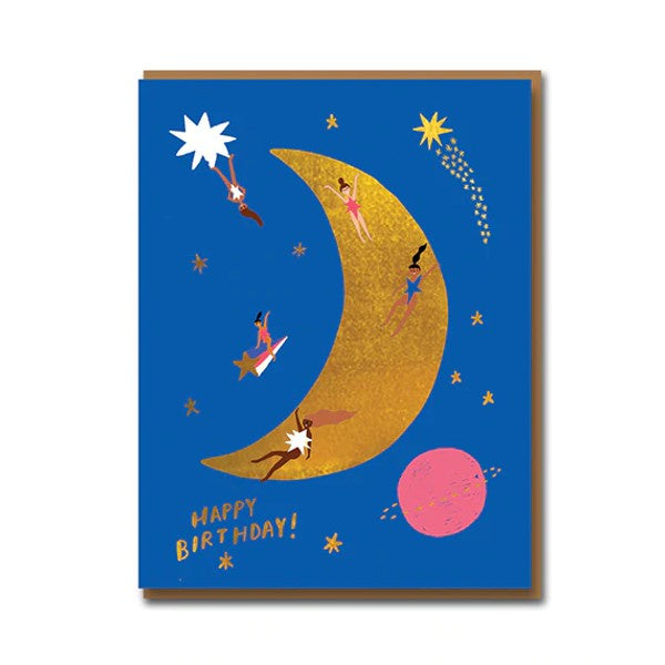 Moon Slide Birthday Card