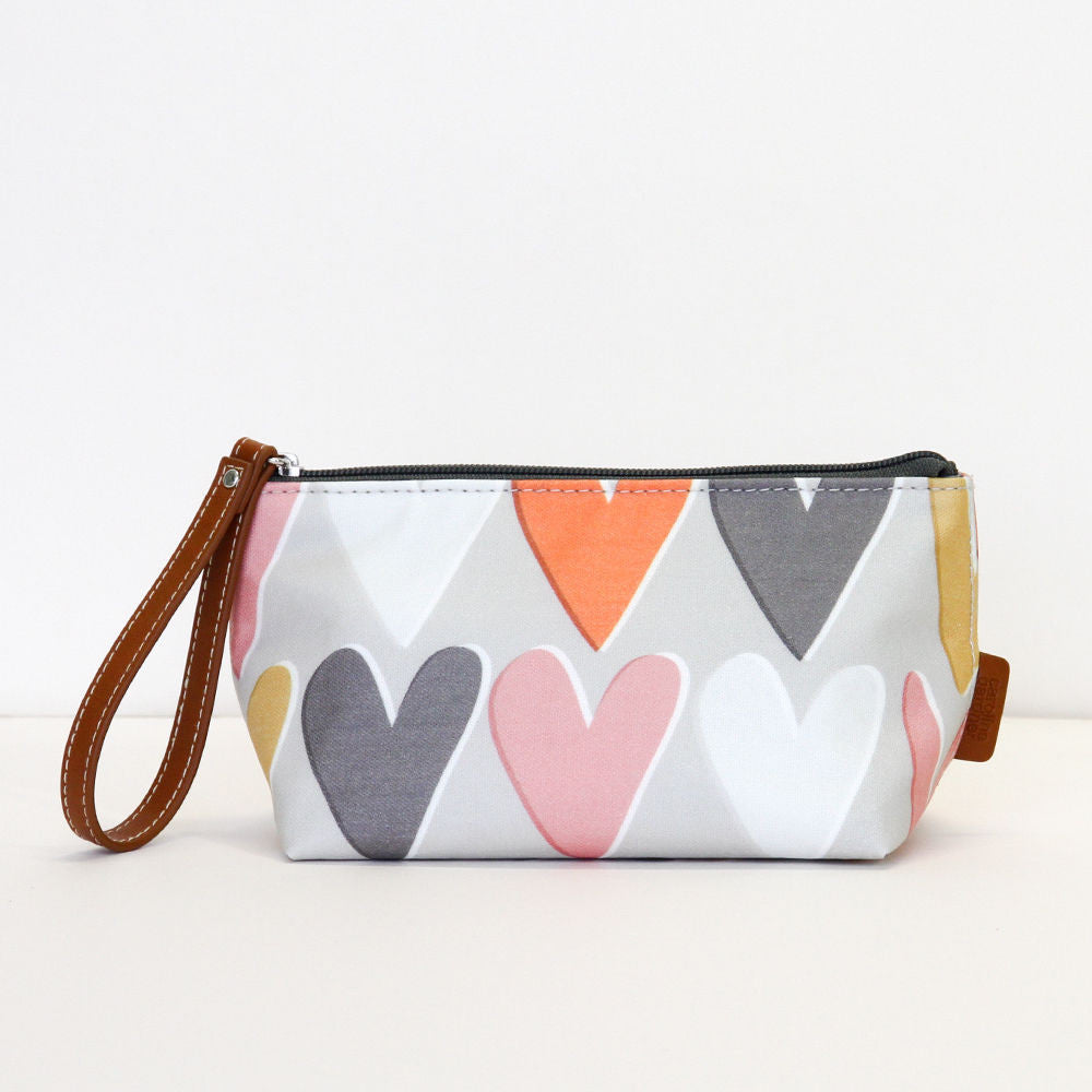 Layered Hearts Wristlet Cosmetic Bag