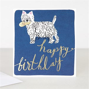 Happy Birthday Dog Modern Calligraphy Card