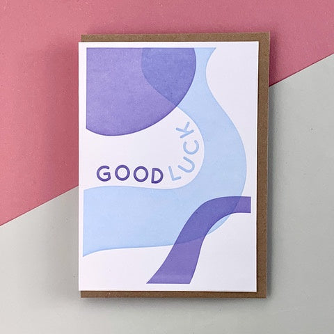 Good Luck Blue Wave Card