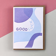Good Luck Blue Wave Card