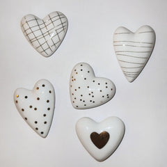 Porcelain Gold Hearts Assorted